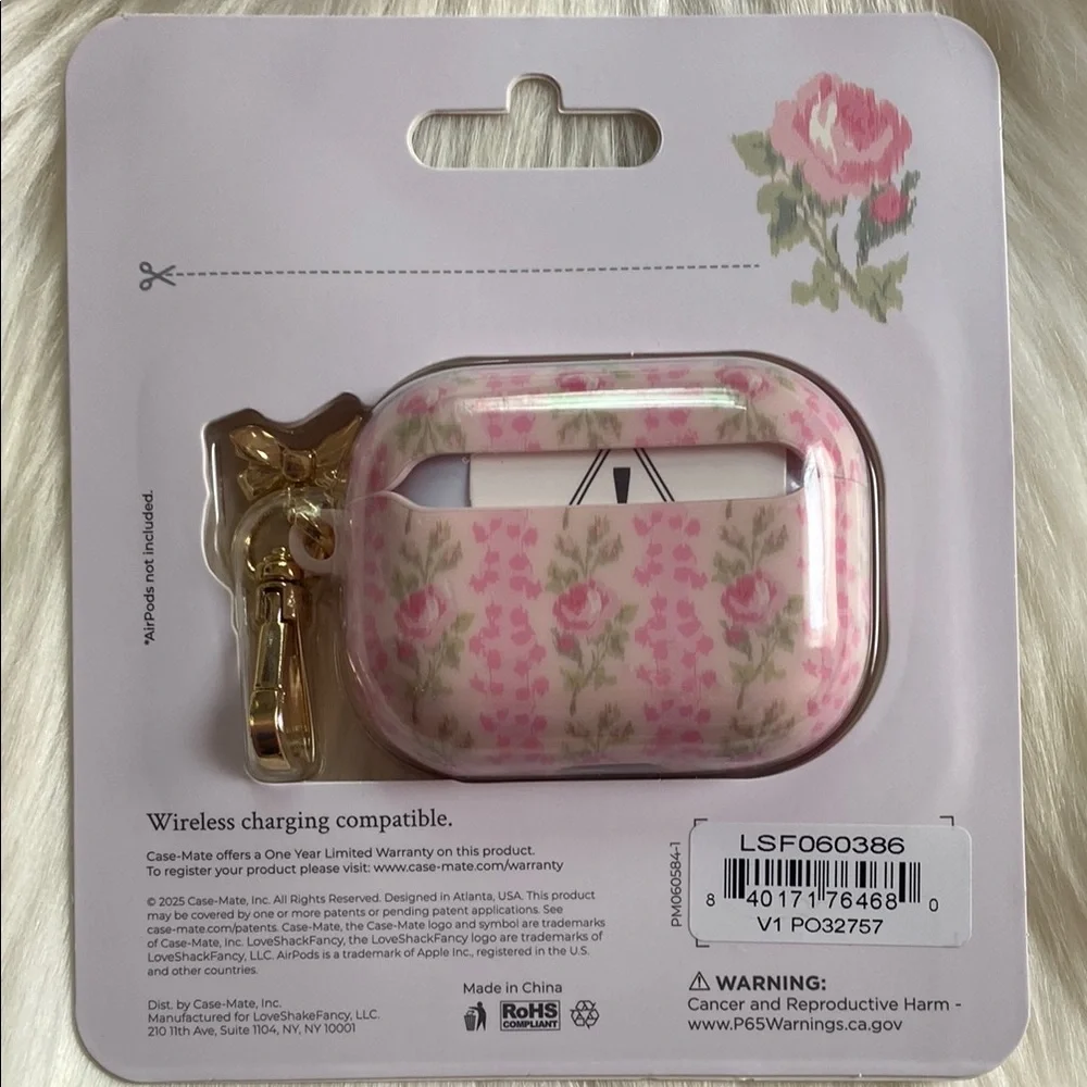 LoveShackFancy Pink Floral AirPods Pro 3 Protective Case